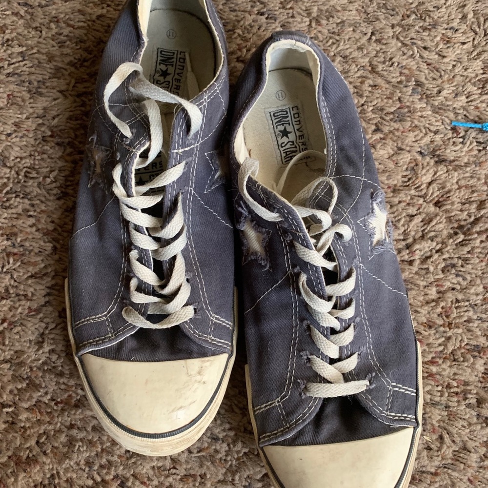 Blue Converse sneakers